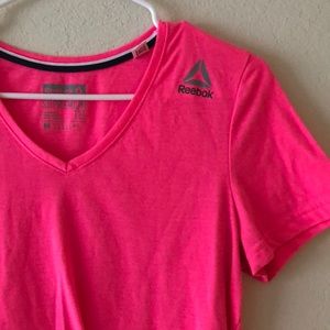 Reebok Supremium Tee Workout Shirt Hot Pink Med.